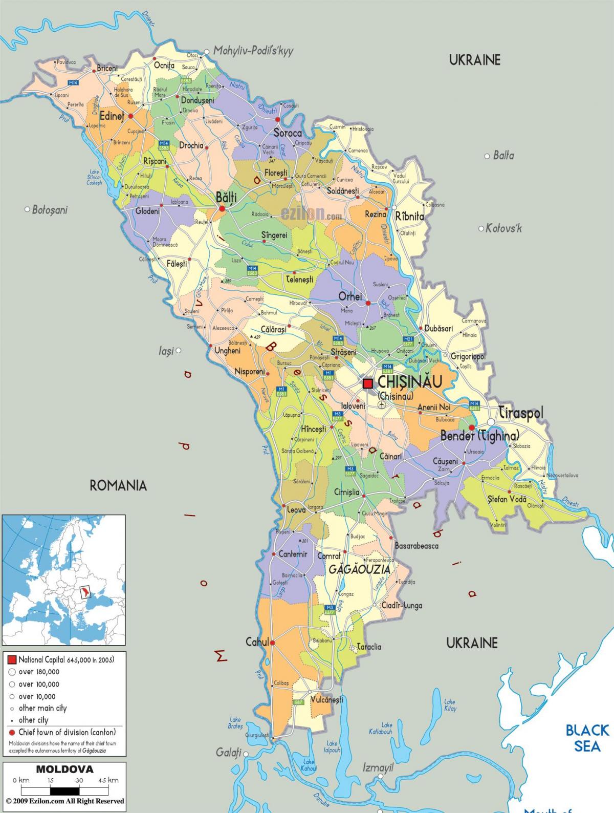 beltsy Moldova bản đồ