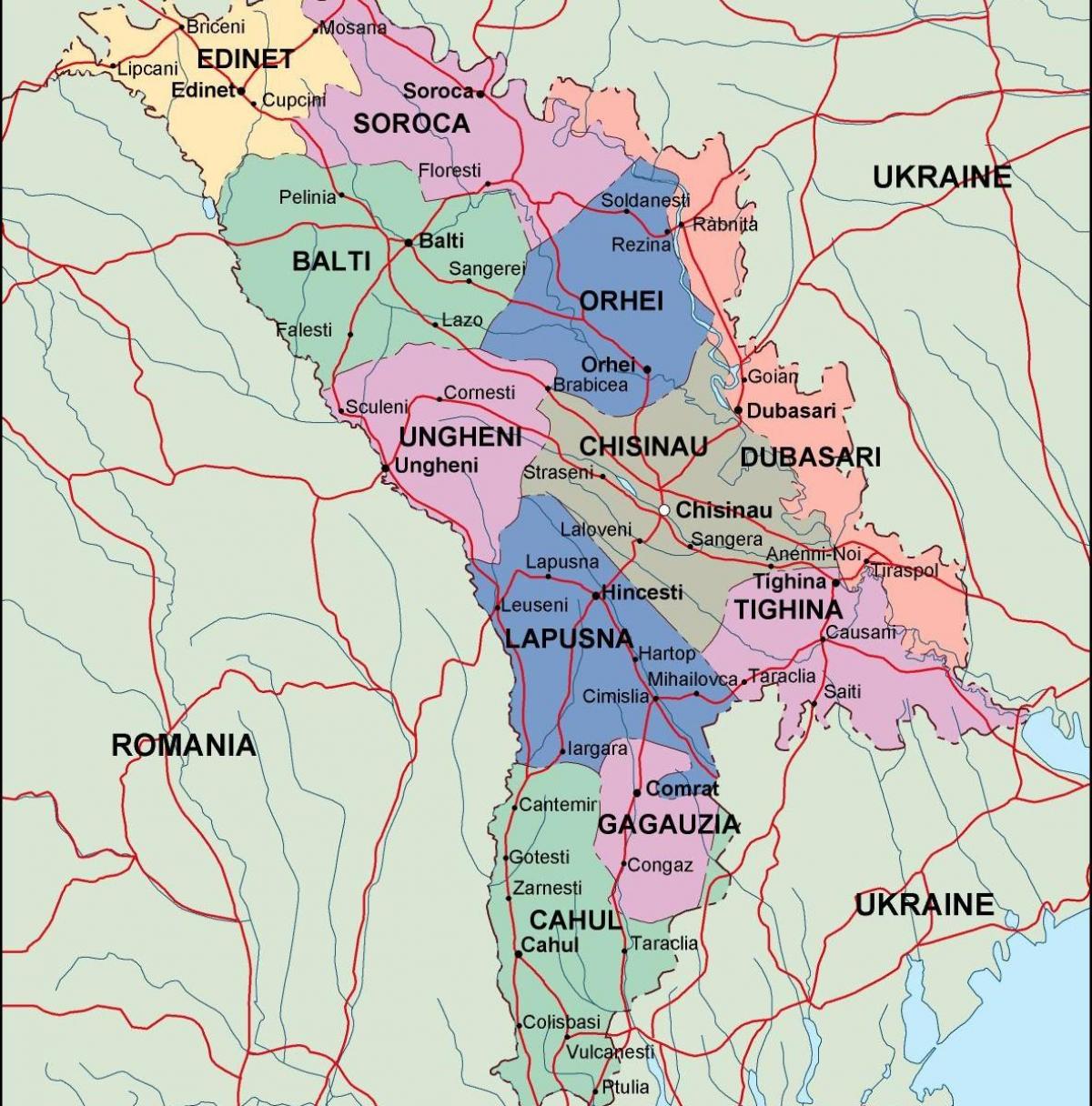 Bản đồ của Moldova chính trị